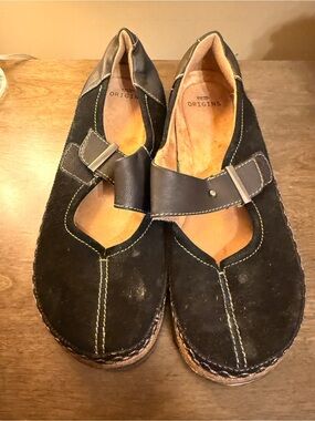 Origins Black Suede Slip-On Loafers with Strap